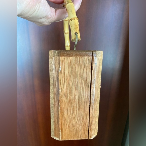 Converted Cigar Box Wooden Purse Marked “Work of Geraniums” - Picture 3 of 12